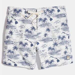 Marine Layer Simmons Boardies, Men's Blue and White Swim Shorts